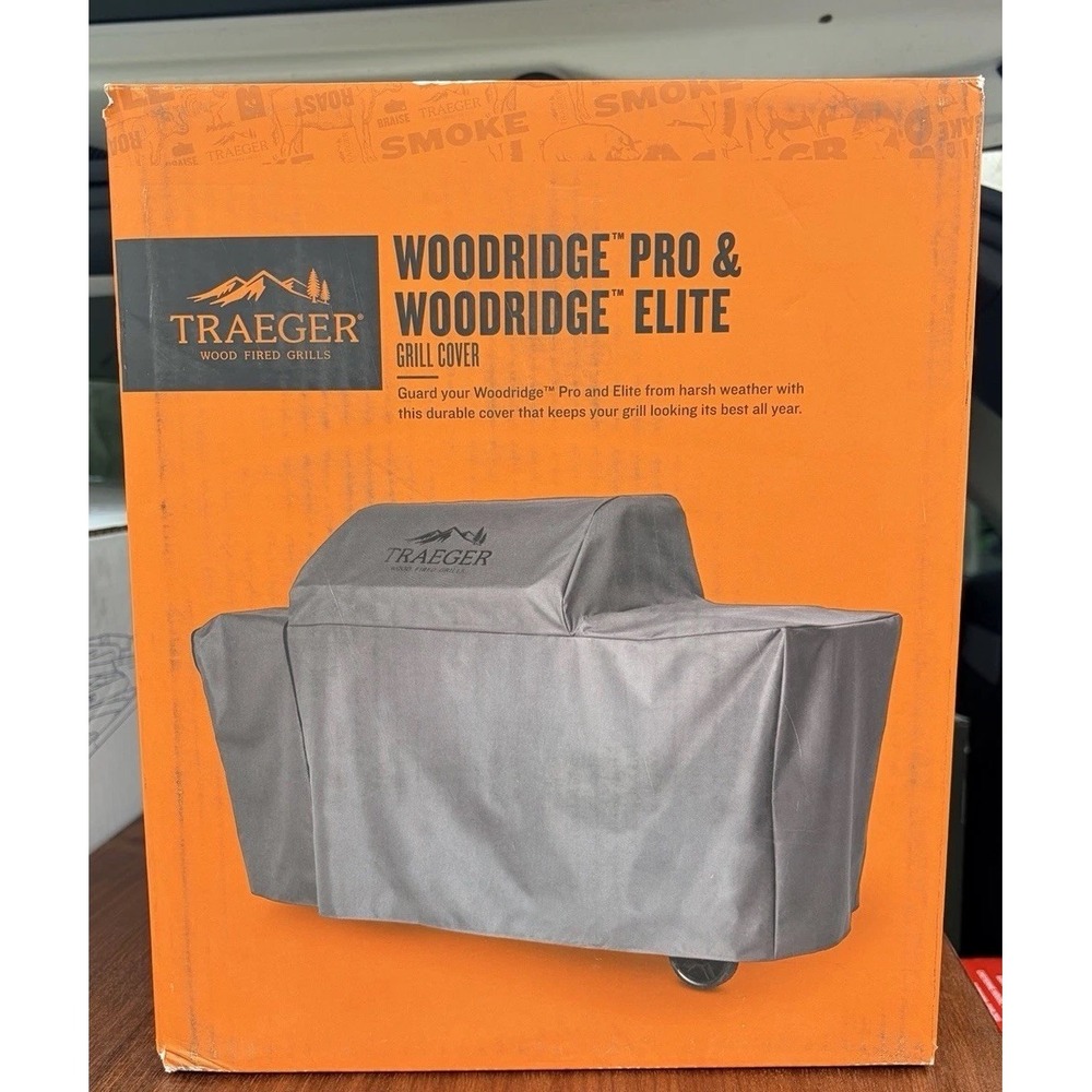 Traeger Woodridge Pro and Elite Full Grill Cover Grey BAC675 BAC676
